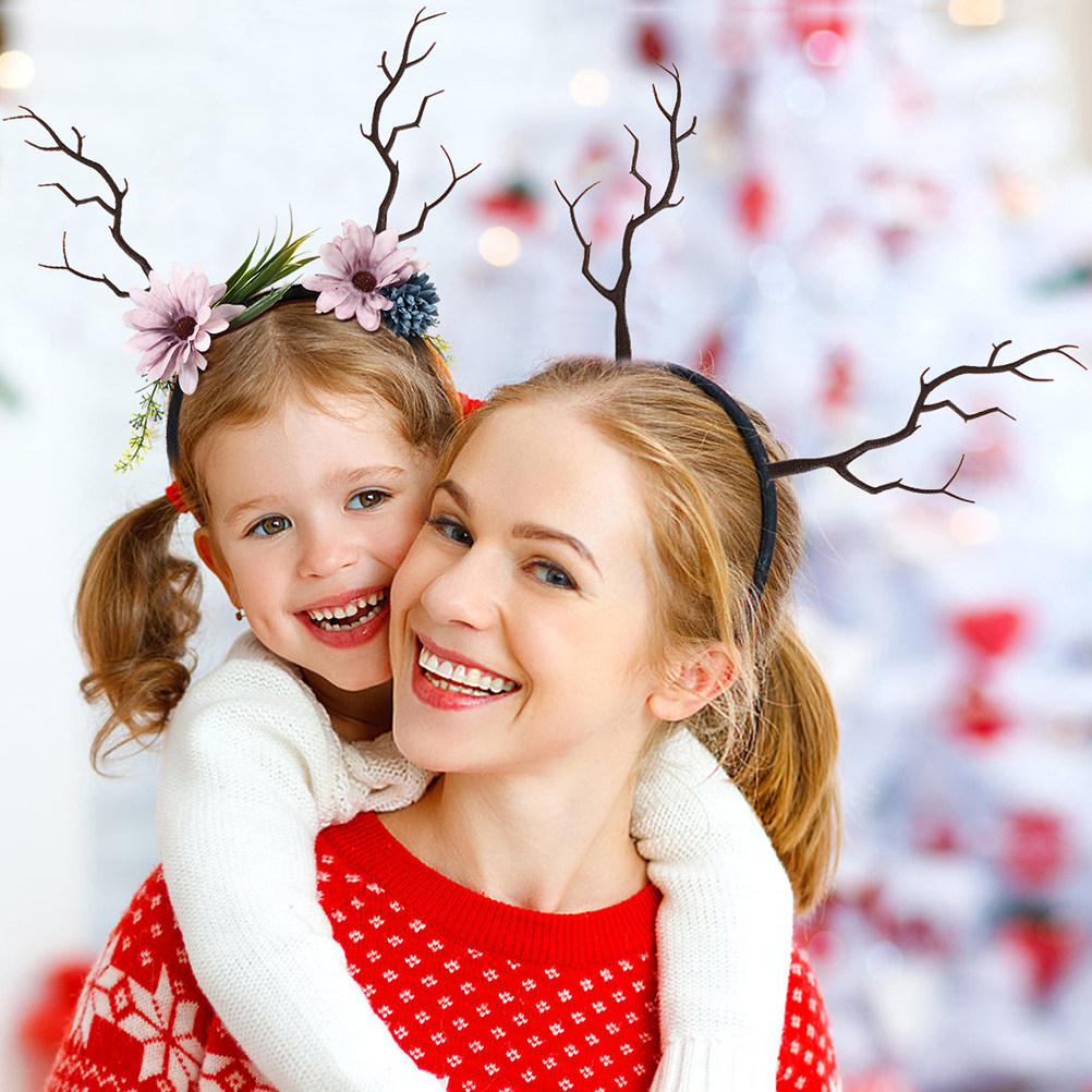 Reindeer Antlers Headband - 16 diademas navideñas con cuernos de