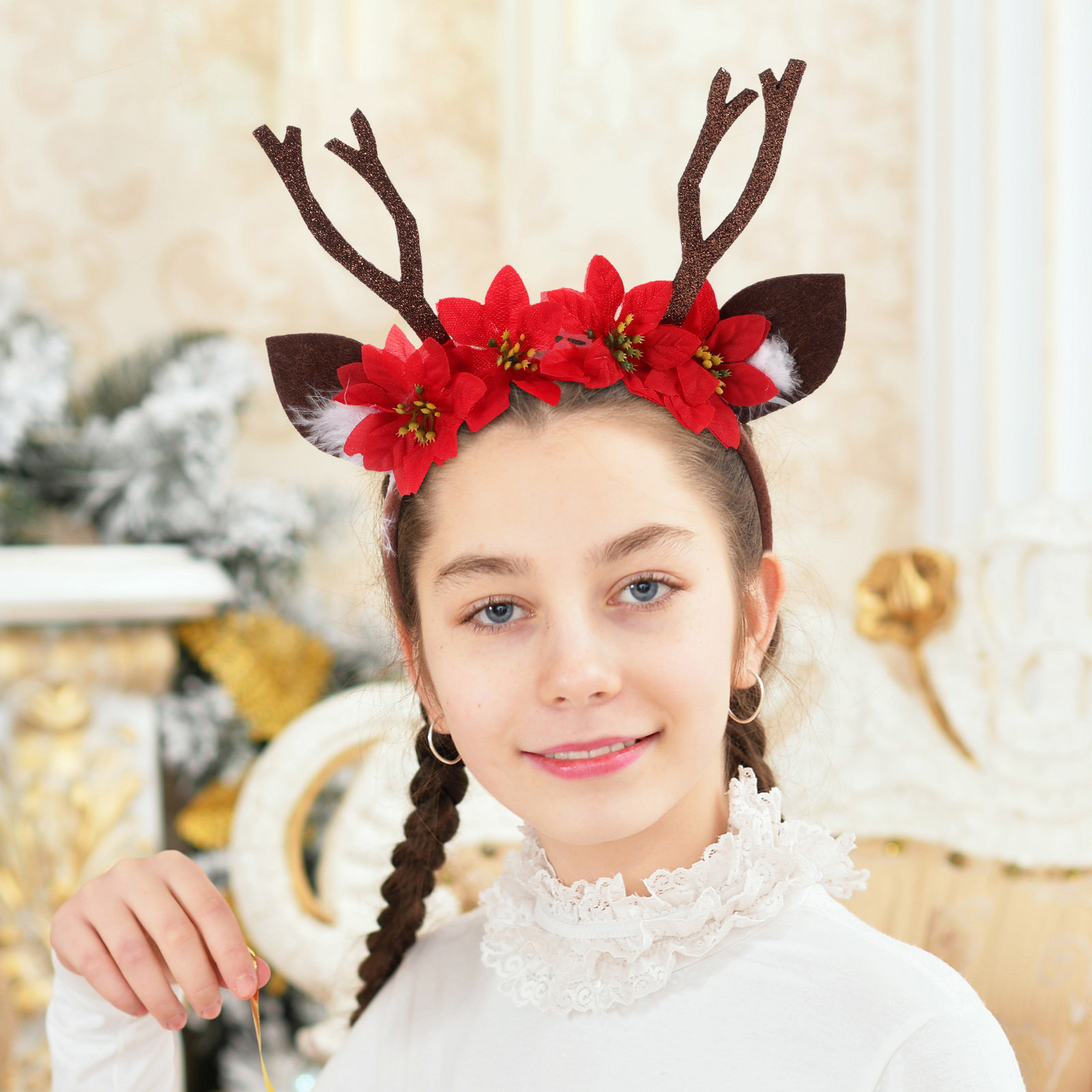 Reindeer Antlers Headband - Diadema de Navidad con Astas de