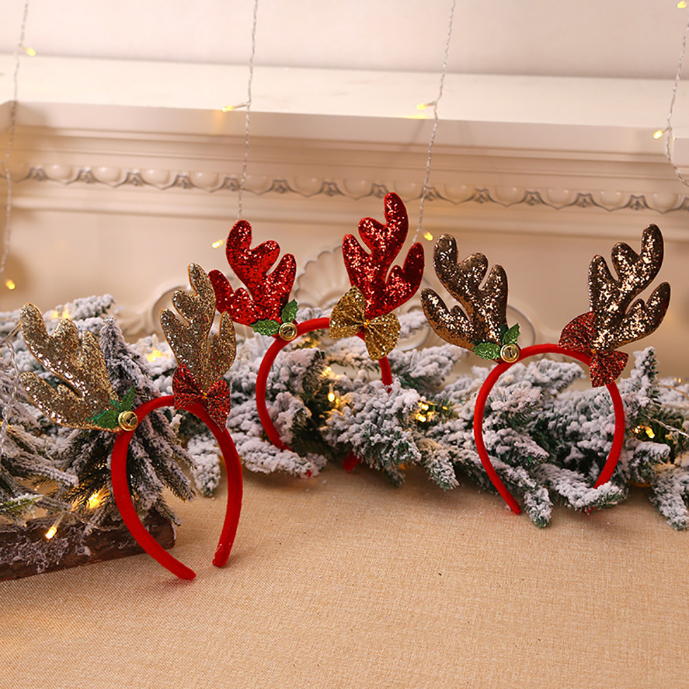Reindeer Antlers Headband - 3 Diademas Navideñas con Cuernos de