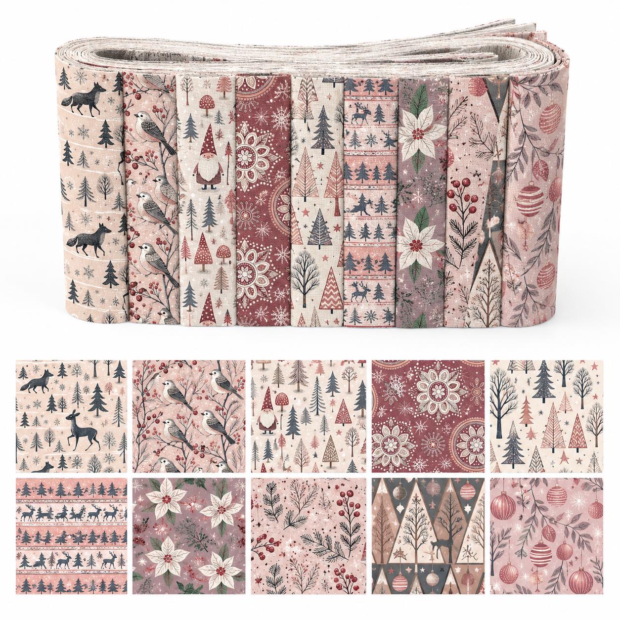 Christmas Table Runner - 10 tiras de tela Jelly Roll