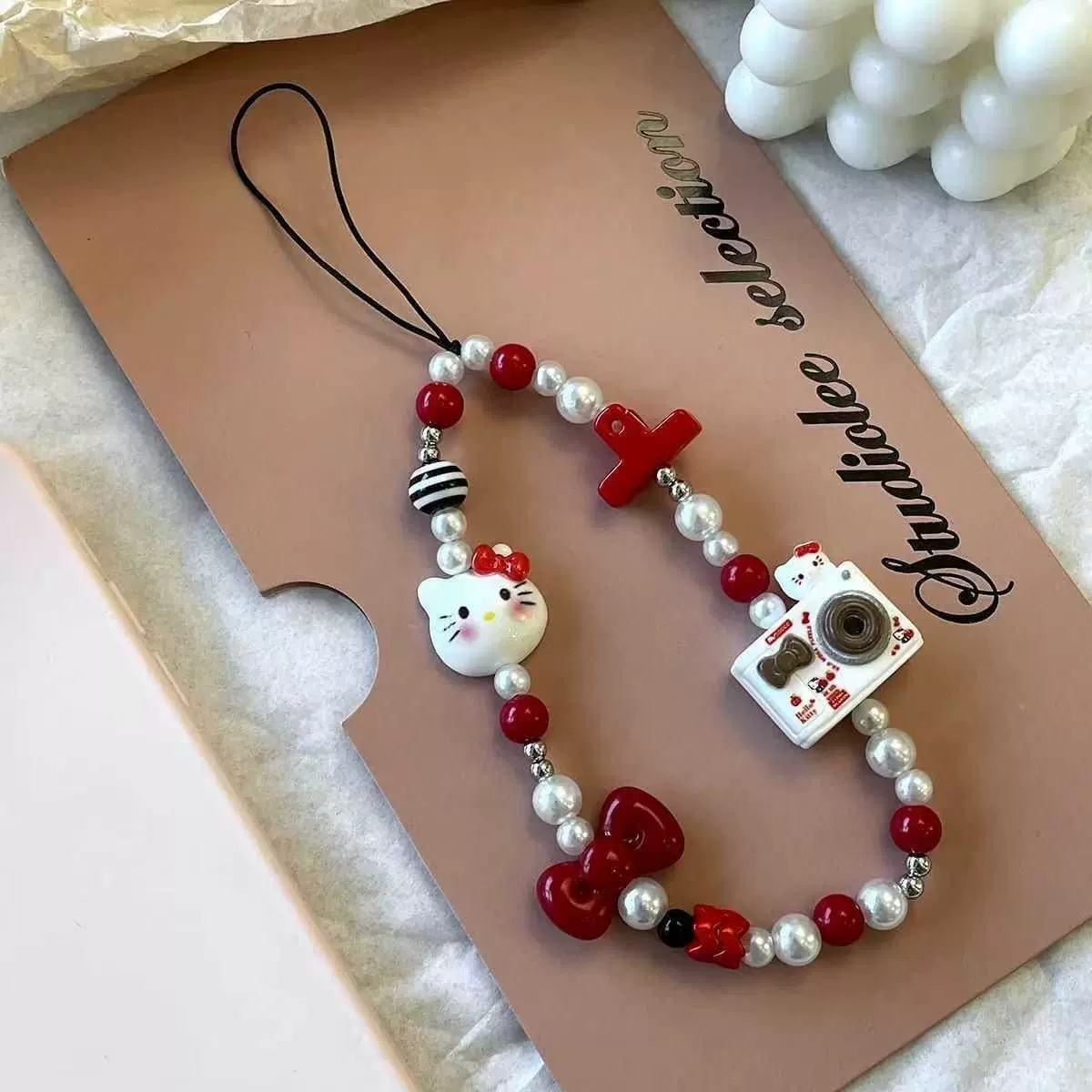 Correa de teléfono con cuentas - Ribbon Bow Gift reseña y precio