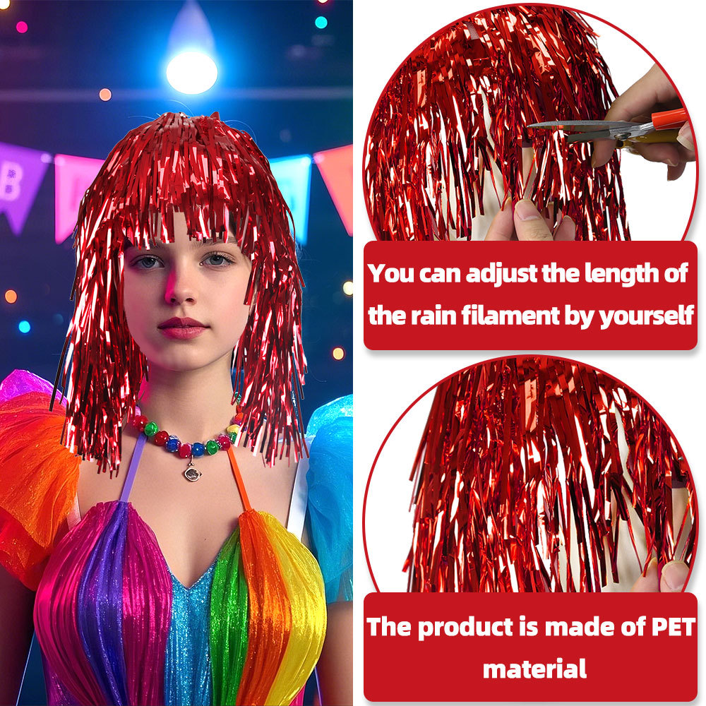 Peluca de Cosplay Brillante co - Tinsel Garland Decoration reseña y precio