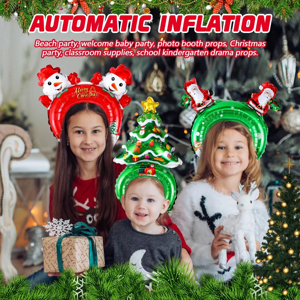Diademas inflables de Navidad, - Reindeer Antlers Headband reseña y precio