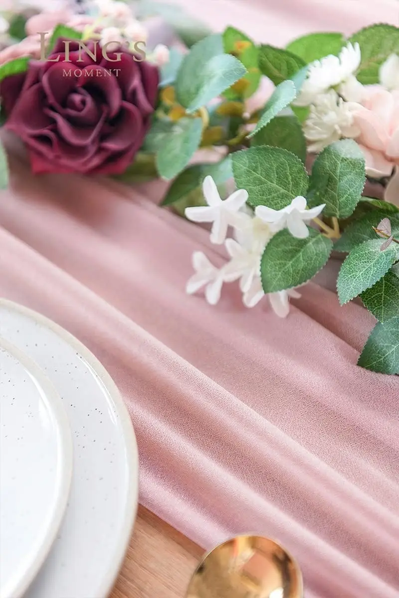 Camino de mesa blanco de gasa, - Christmas Table Runner reseña y precio